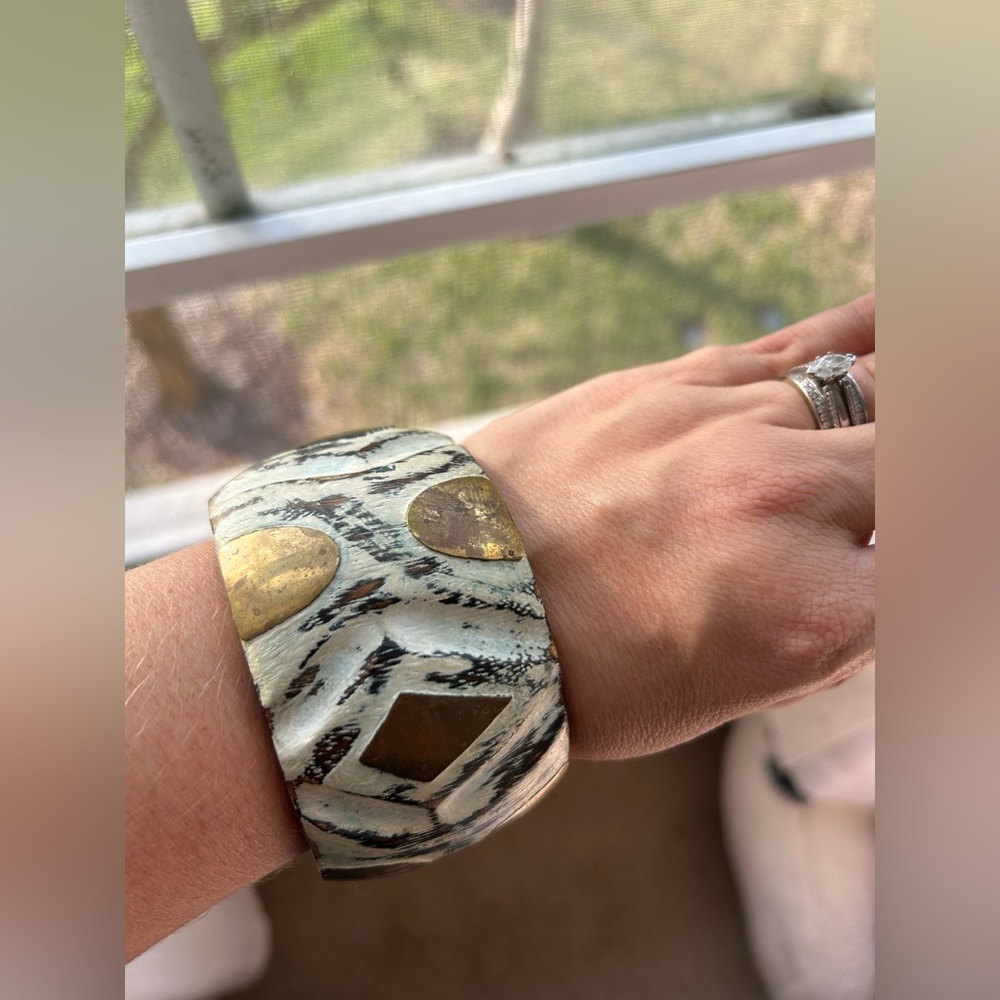 Large Gold and Turquoise Bracelet